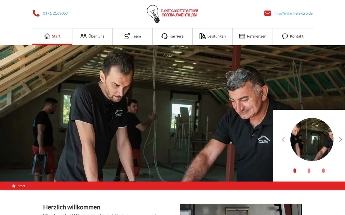 Startseite von milani-elektro.de