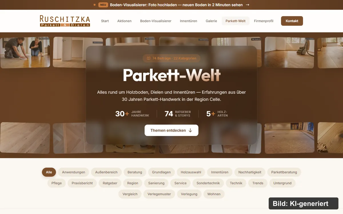 Die Parkett-Welt, der Ratgeber auf ruschitzka-parkett.de